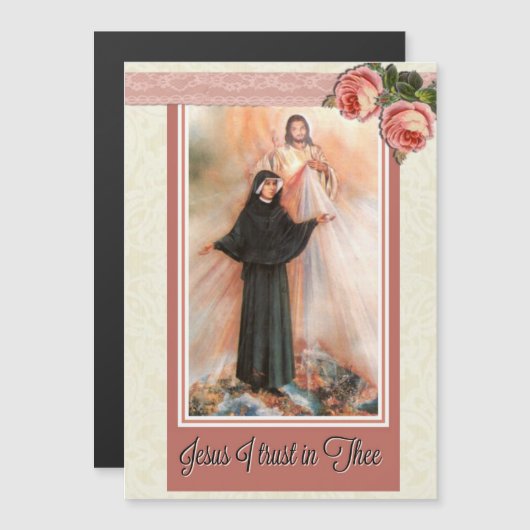 St. Faustina 5"x7" Thin Magnetic Card (Front/Back)
