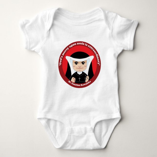 St. Faustina Kowalska Baby Bodysuit (Front)
