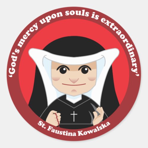 St Faustina Kowalska Classic Round Sticker