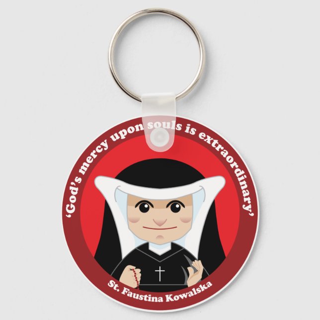 St. Faustina Kowalska Keychain (Front)