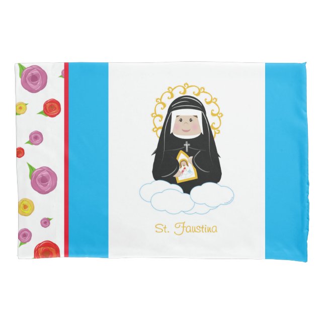 St. Faustina Pillow Case (Front)