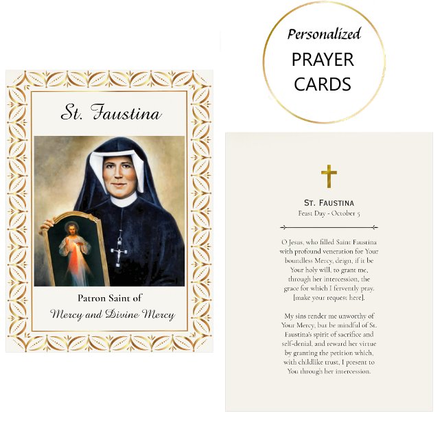 St. Faustina Roman Catholic Prayer Card (Creator Uploaded)