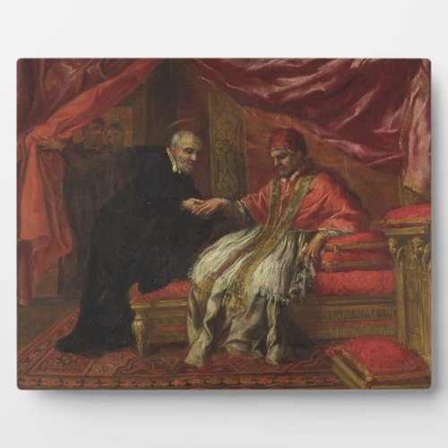 St Filippo Neri Curing Pope Clemente VIII Plaque