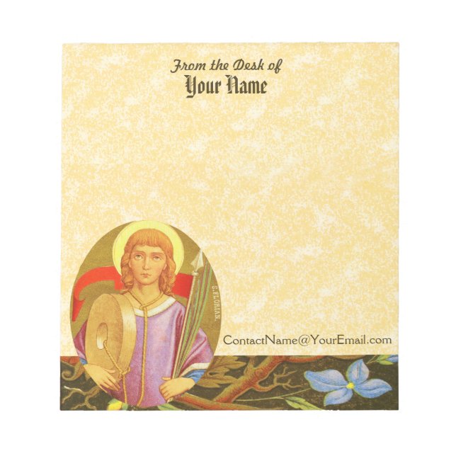 St. Florian of Lorch (PM 03) 5.5"x6" Notepad (Front)