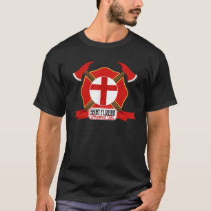 St Florian Patron Saint of Firefighters Shield Cat T-Shirt