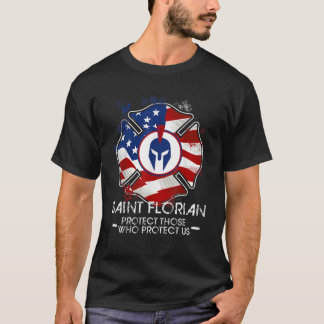St Florian Patron Saint of Firefighters USA Cathol T-Shirt
