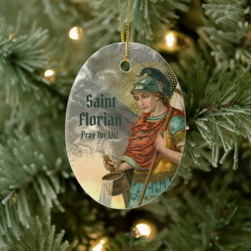 St Florian with Bucket Both M 019 Ceramic Ornament