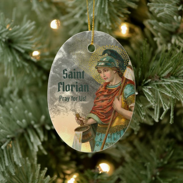 St. Florian with Bucket (Both; M 019) Ceramic Ornament (Tree)