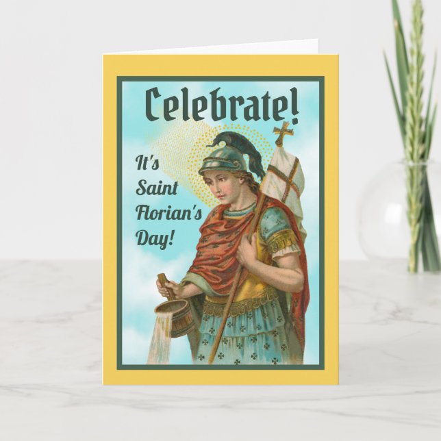 St. Florian with Bucket (Clear Skies; M 019) Card (Front)