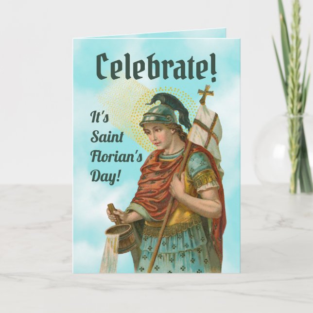 St. Florian with Bucket (Clear Skies; M 019) Card (Front)