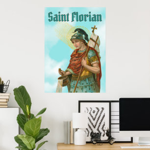 St. Florian with Bucket (Clear Skies; M 019) Poster