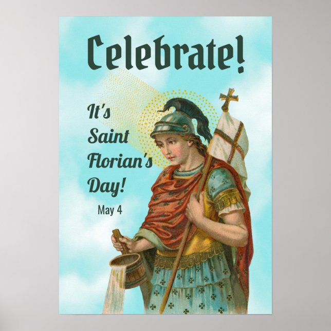 St. Florian with Bucket (Clear Skies; M 019) Poster (Front)