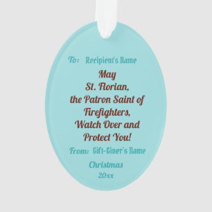 St Florian with Bucket (Clear Skies; M 19) Acrylic Ornament