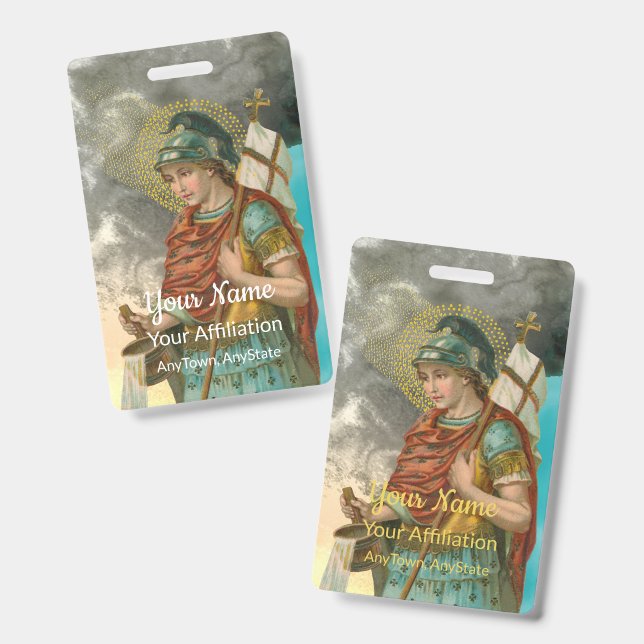St. Florian with Bucket (Smoke; M 019) Badge (Front & Back)