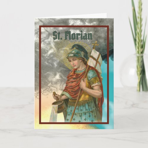 St Florian with Bucket Smoke M 019 Card