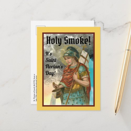 St Florian with Bucket Smoke M 019 Postcard
