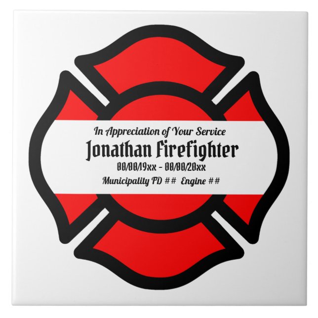 St. Florian's Cross (Style 2) Ceramic Tile (Front)