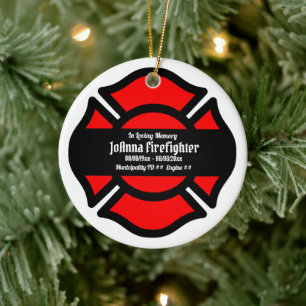 St. Florian's Cross (Style 3) Circular Ceramic Ornament