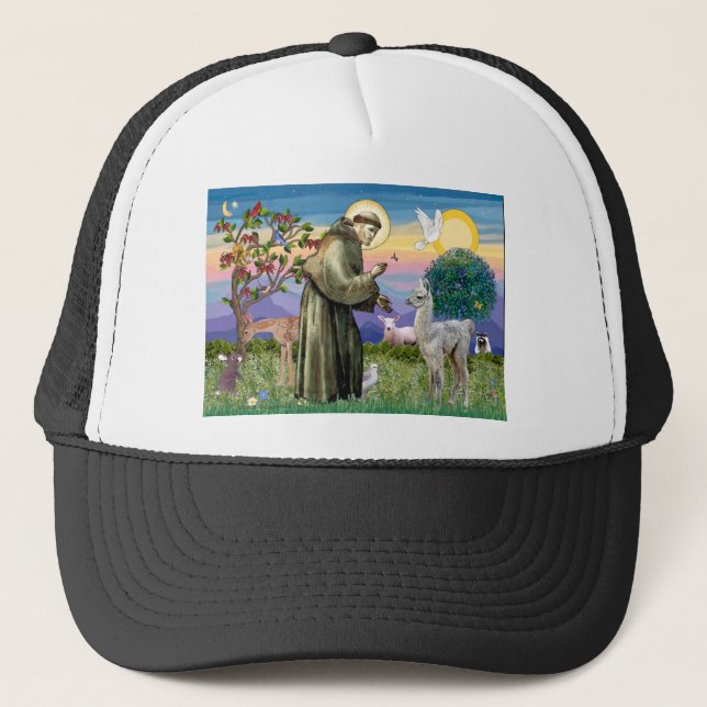 St Francis and Llama Baby Trucker Hat (Front)