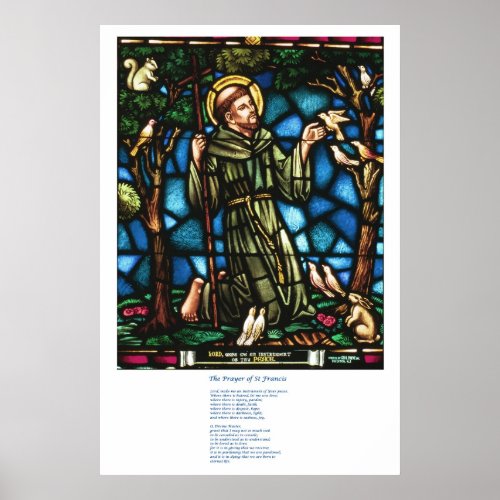 St Francis and the St Francis Peace Prayer Poster