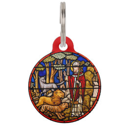 St. Francis Animal Protector Red Pet ID Tag