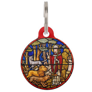 St. Francis Animal Protector Red Pet ID Tag