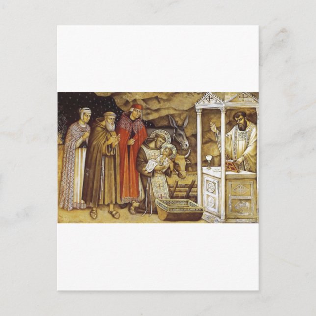 St Francis at the Nativity, mug key chain iPhone Postcard (Front)