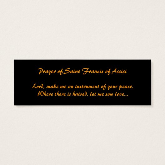 St. Francis Bookmark (Back)