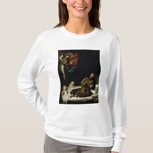 St Francis comforted by an Angel Musician T_Shirt