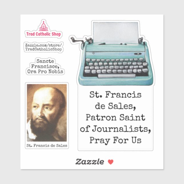 St. Francis De Sales Catholic Saint Prayer  Sticker (Sheet)