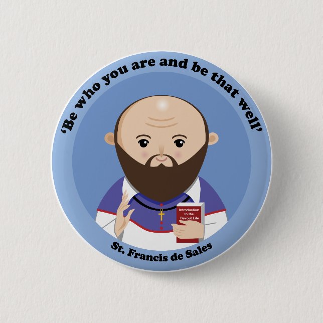 St. Francis de Sales Pinback Button (Front)