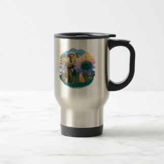 St Francis (ff) - Orange Tabby cat Travel Mug