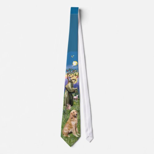 St Francis _ Golden Retriever Neck Tie