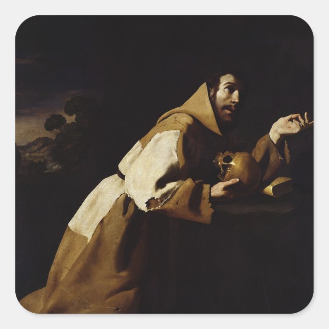 St. Francis in Meditation, 1639 Square Sticker (Front)