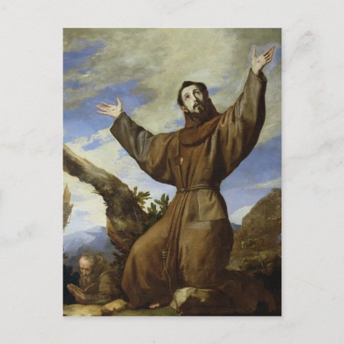 St Francis of Assisi  1642 Postcard