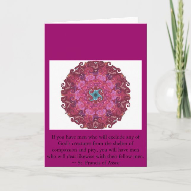 St. Francis of Assisi animal rights quote Card (Front)