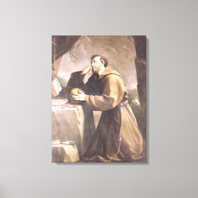 St. Francis of Assisi at Prayer Canvas Print (Front)