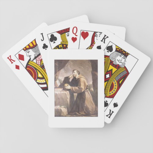 St Francis of Assisi at Prayer Poker Cards