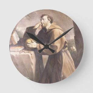 St. Francis of Assisi at Prayer Round Clock
