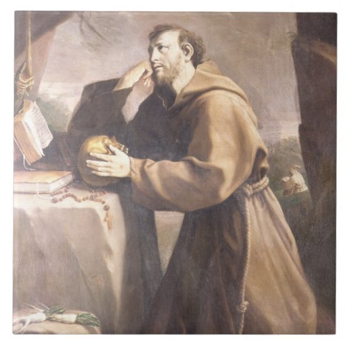 St Francis of Assisi at Prayer Tile