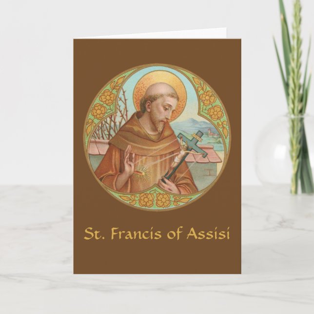 St. Francis of Assisi (BK 002) Blank Greeting Card (Front)