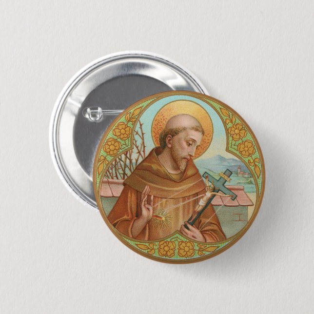 St. Francis of Assisi (BK 002) Button (Front & Back)