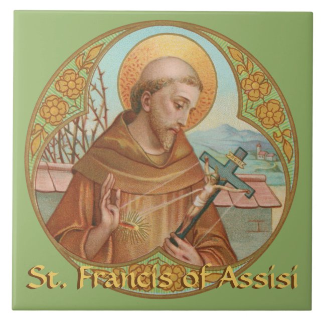 St. Francis of Assisi (BK 002) Ceramic Tile (Front)