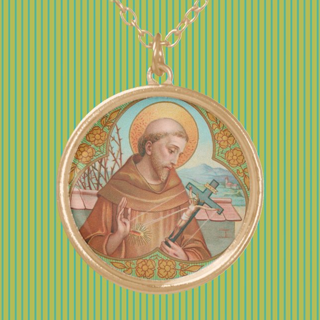 St. Francis of Assisi (BK 002) Gold Plated Necklace (Creator Uploaded)
