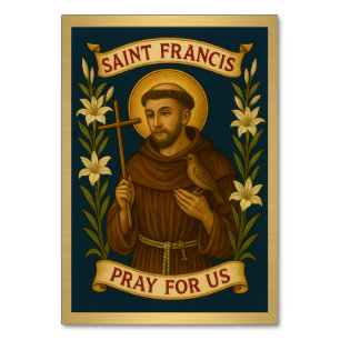 St. Francis of Assisi Catholic Wedding Table Card