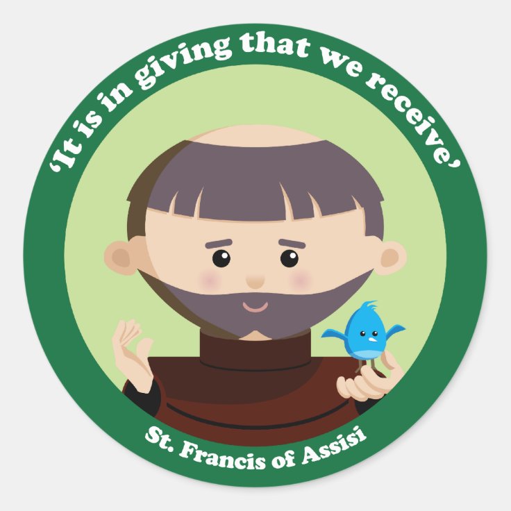 St. Francis of Assisi Classic Round Sticker | Zazzle