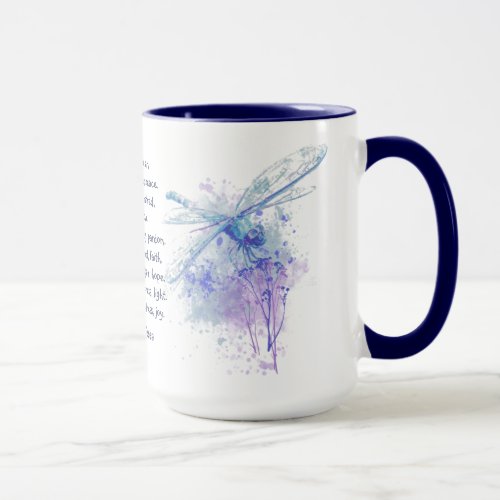 St Francis of Assisi Dragonfly in Blue Nature Art Mug