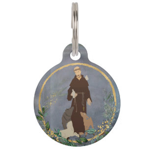 St. Francis of Assisi Gold Botanical Pet Protecter ID Tag