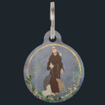 St. Francis of Assisi Gold Botanical Pet Protecter Pet ID Tag<br><div class="desc">Help protect your dog or cat and keep them safe and out of harm's way with this beautiful St. Francis of Assisi image. Customize the back with your pet's name and your phone number. The back text reads "ST. FRANCIS OF ASSISI PROTECTOR OF ANIMALS" in a circular shape around the...</div>