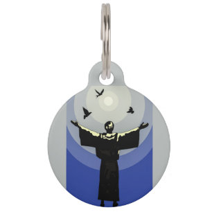 St. Francis of Assisi Gray Animal Protector Pet ID Tag
